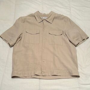 Zara Beige Short Sleeve Shirt